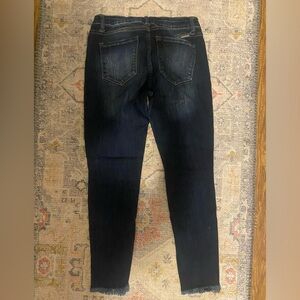 KanCan dark wash jeans. Size 7. With frayed hem.
